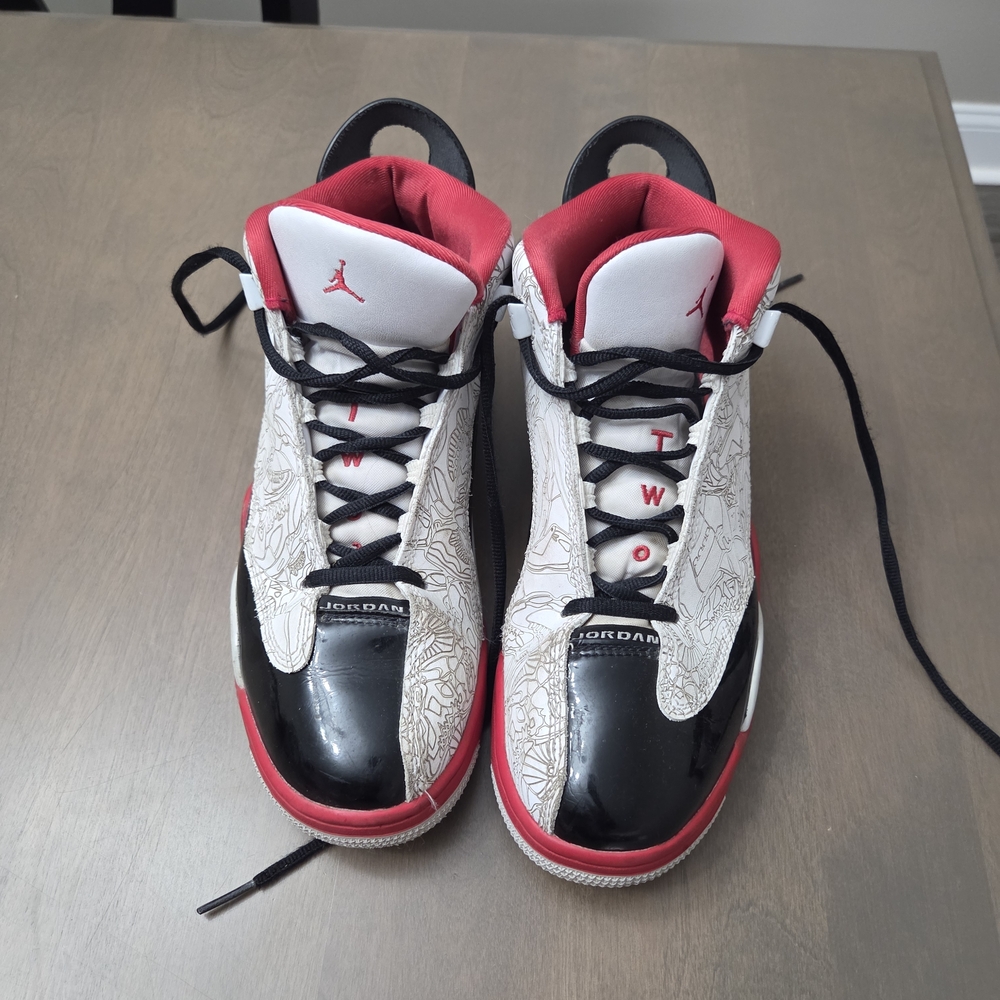 Jordan Kids Black, White & Red High-Top Sneakers